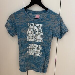 E.vil Blue Graphic Tee - Short Sleeve Casual Top (cancer star sign)